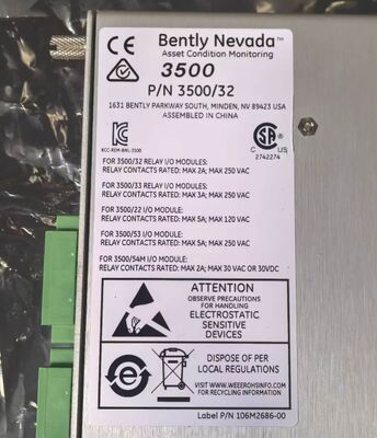 125720-02 Mô-đun rơ-le Bently Nevada 3500 4 kênh, chiều cao đầy đủ, có logic điều khiển cảnh báo